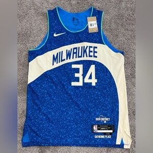 Nike Authentic Giannis Milwaukee Bucks City Edition Jersey DX8766-406 Size 48